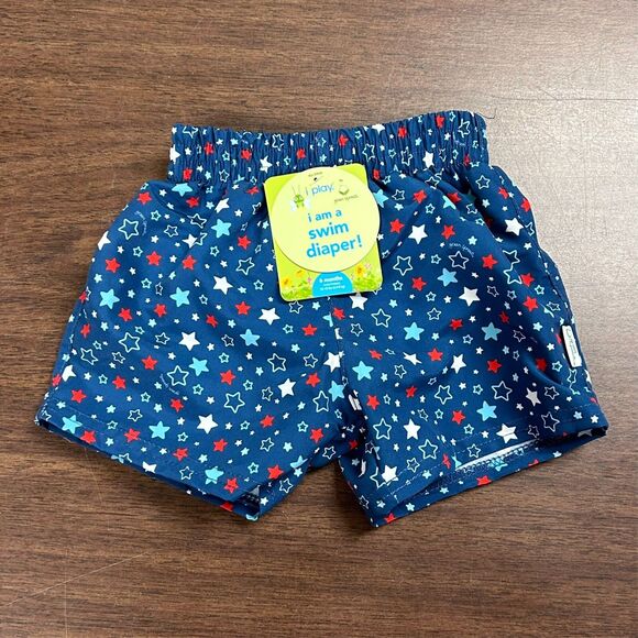 NEW i play Green Sprouts Boys 6 Months Swim Diaper Shorts 4th of July Summer - Picture 4 of 12